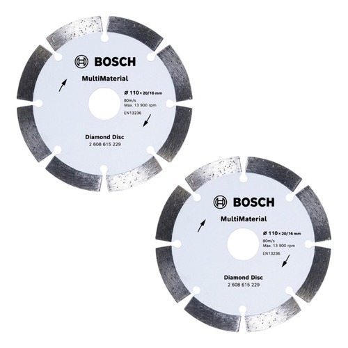 Kit 2 Discos Diamantado Segmentado Bosch 110mmx20mm Standard em Oferta na Shopee