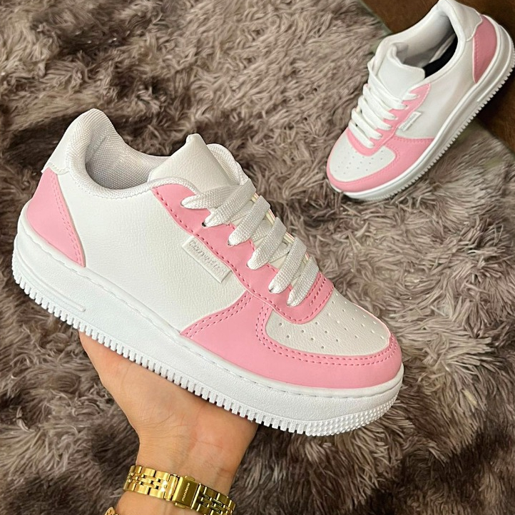 Tenis feminino casual rosa confortavel dia a dia academia leve Envio Imediato! em Oferta na Shopee