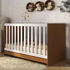 Berço 3 em 1 para Colchão 130 x 60cm Doce de Leite Multimóveis MP0527R