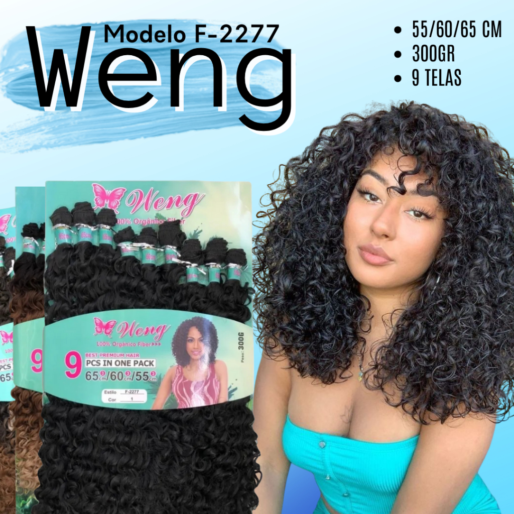 Cabelo Orgânico Cacheado Weng 65cm – Super Volume e Maciez Natural