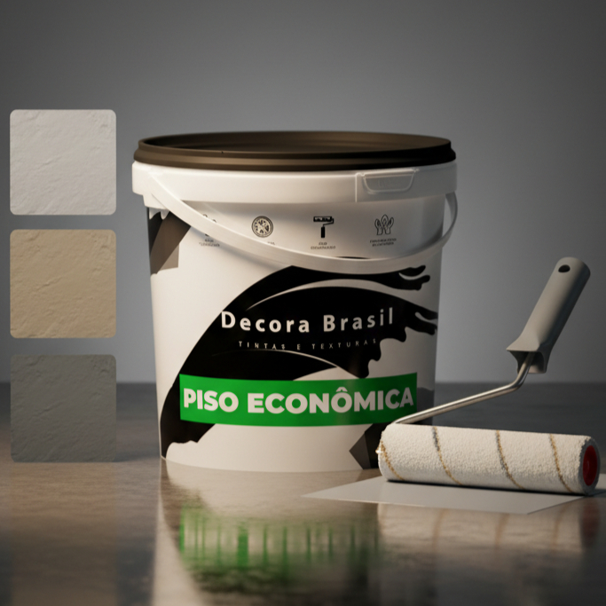Tinta Piso Econômica Base d’água Externa Interna Decora Brasil Concreto Chão 3,6L 800ml Rendimento por R$ 21,79
