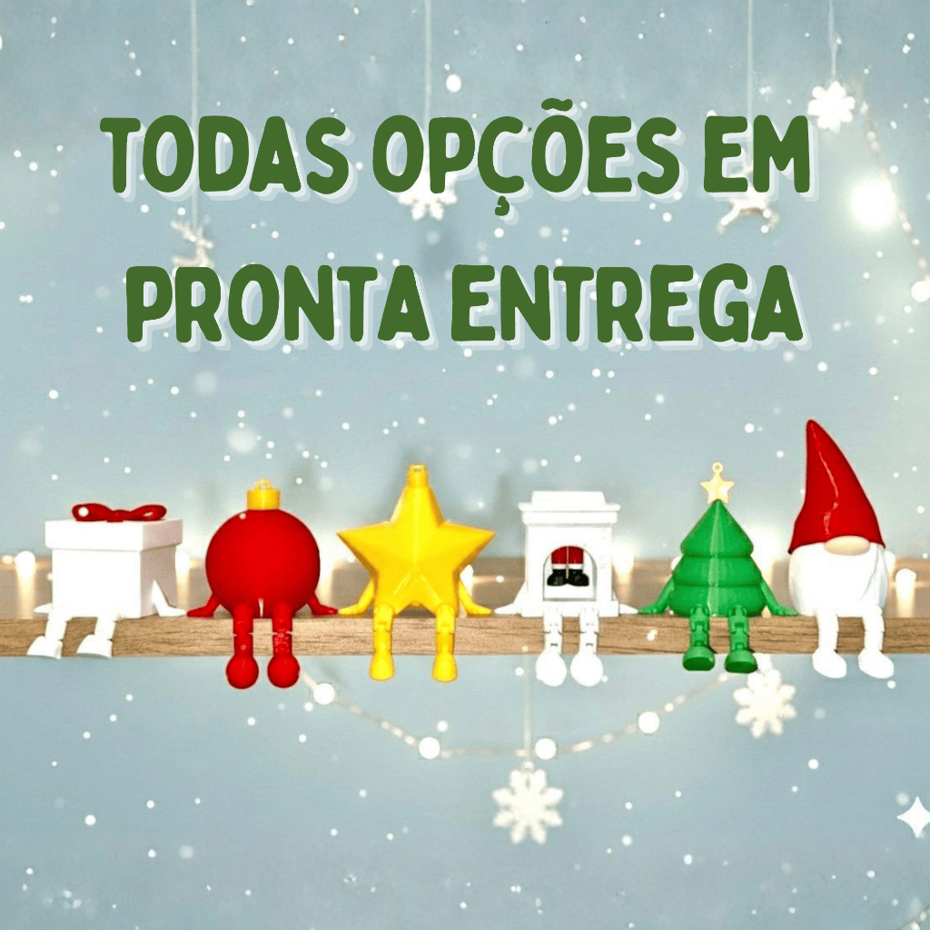 Enfeite de Natal articulados Kit com Estrela, Bola, Pinheiro e Presente | Decoração e Presente