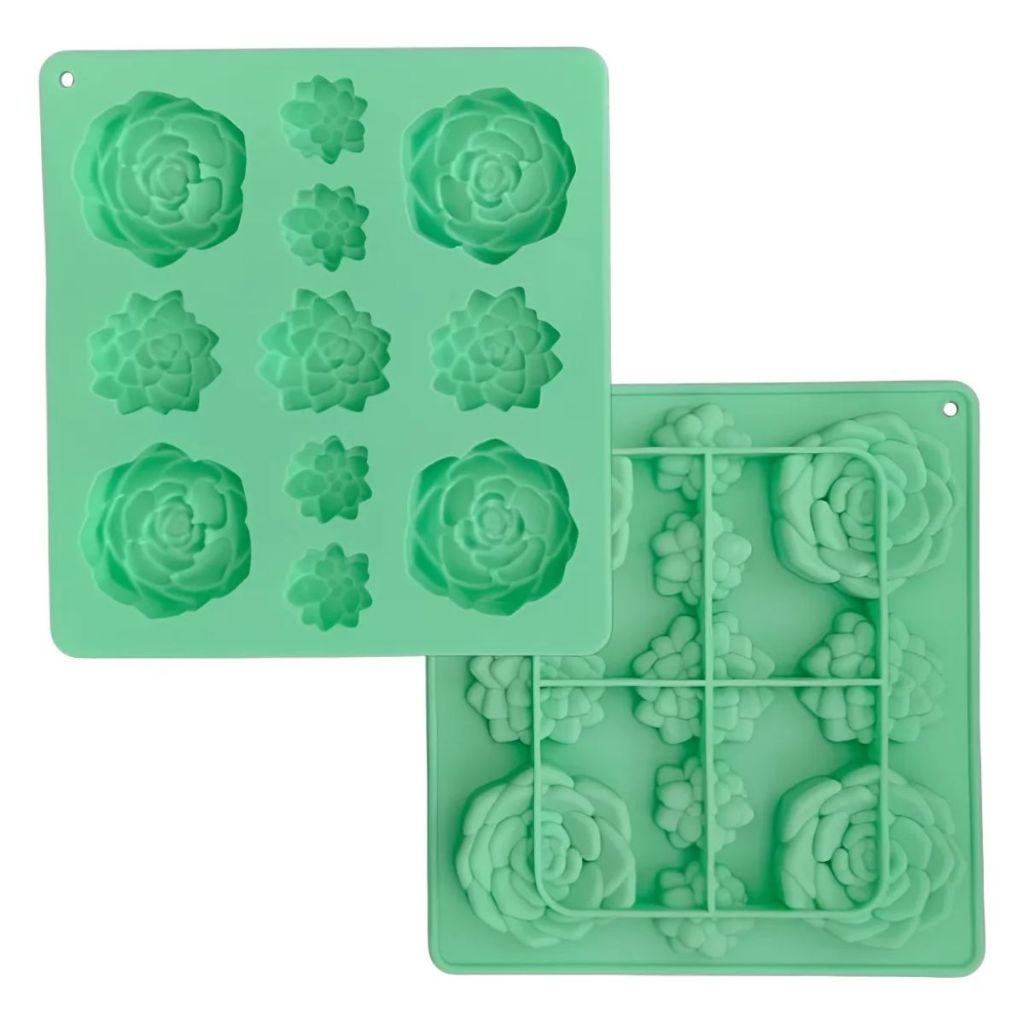 Molde Silicone Suculentas Vela Sabonete Confeitaria