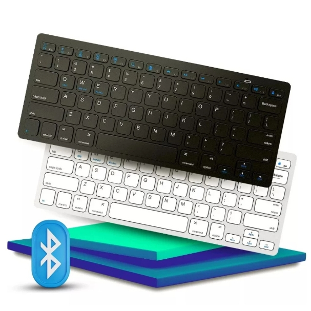 Teclado sem fio Bluetooth portátil Universal tecla macia Tablet iPad Mac Pc Notebook Design Slim