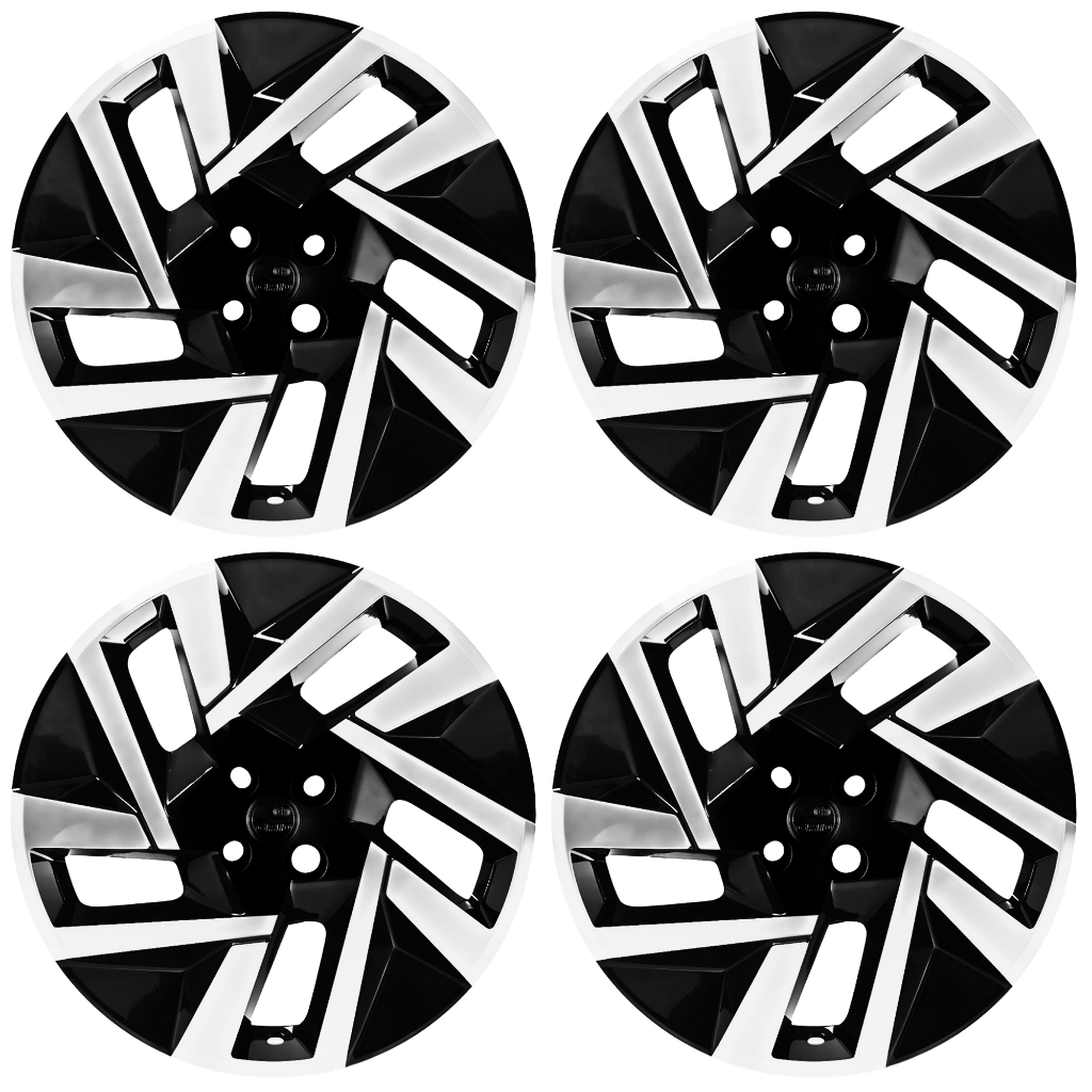 JOGO 4 CALOTA ESPORTIVA PREMIUM VW GOL VOYAGE SAVEIRO G2 G3 G4 G5 G6 G7 G8 ARGO CRONOS MOBI PALIO UNO ARO 14 PRETO/PRATA