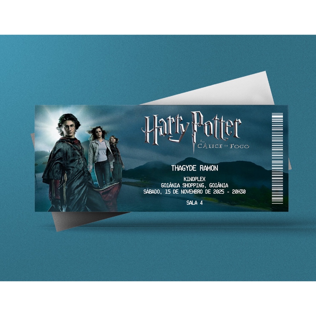 Ingresso Holográfico Personalizado Harry Potter e o Cálice de Fogo