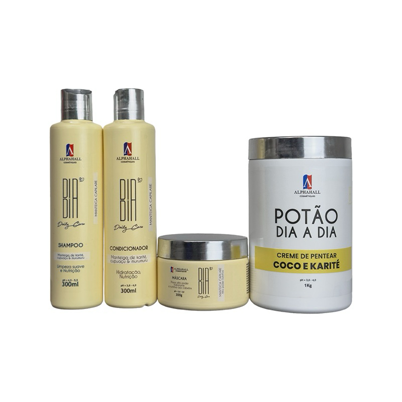 Kit Manteiga Capilar Dia a Dia 300ml + Creme de Pentear Potão Coco e Karité 1kg