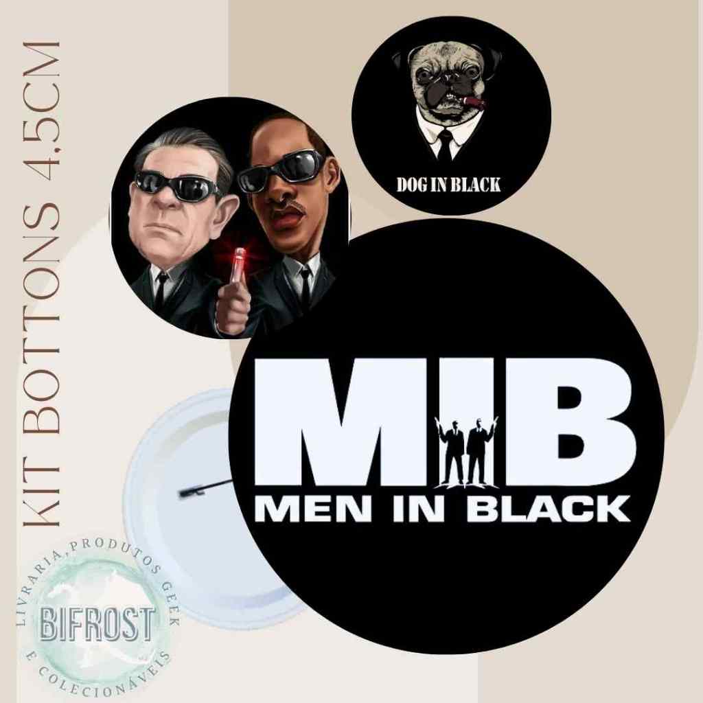 Kit Bottons MIB Will e Thompson Caricatura presente Geek colecionável festas lembracinhas