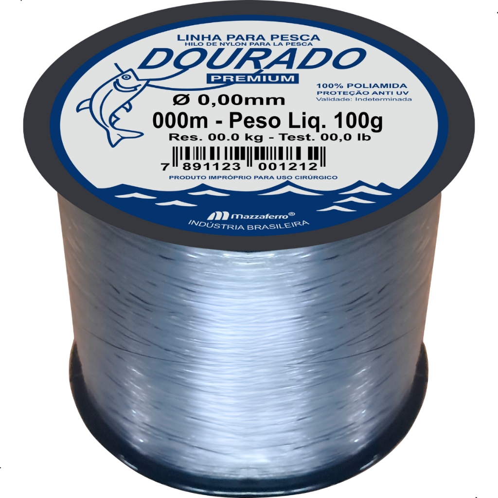 Linha Pesca Dourado Premium 100 Gramas Nylon Monofilamento Mazzaferro Carretel Bobina Várias Bitolas/Medidas em Oferta na Shopee