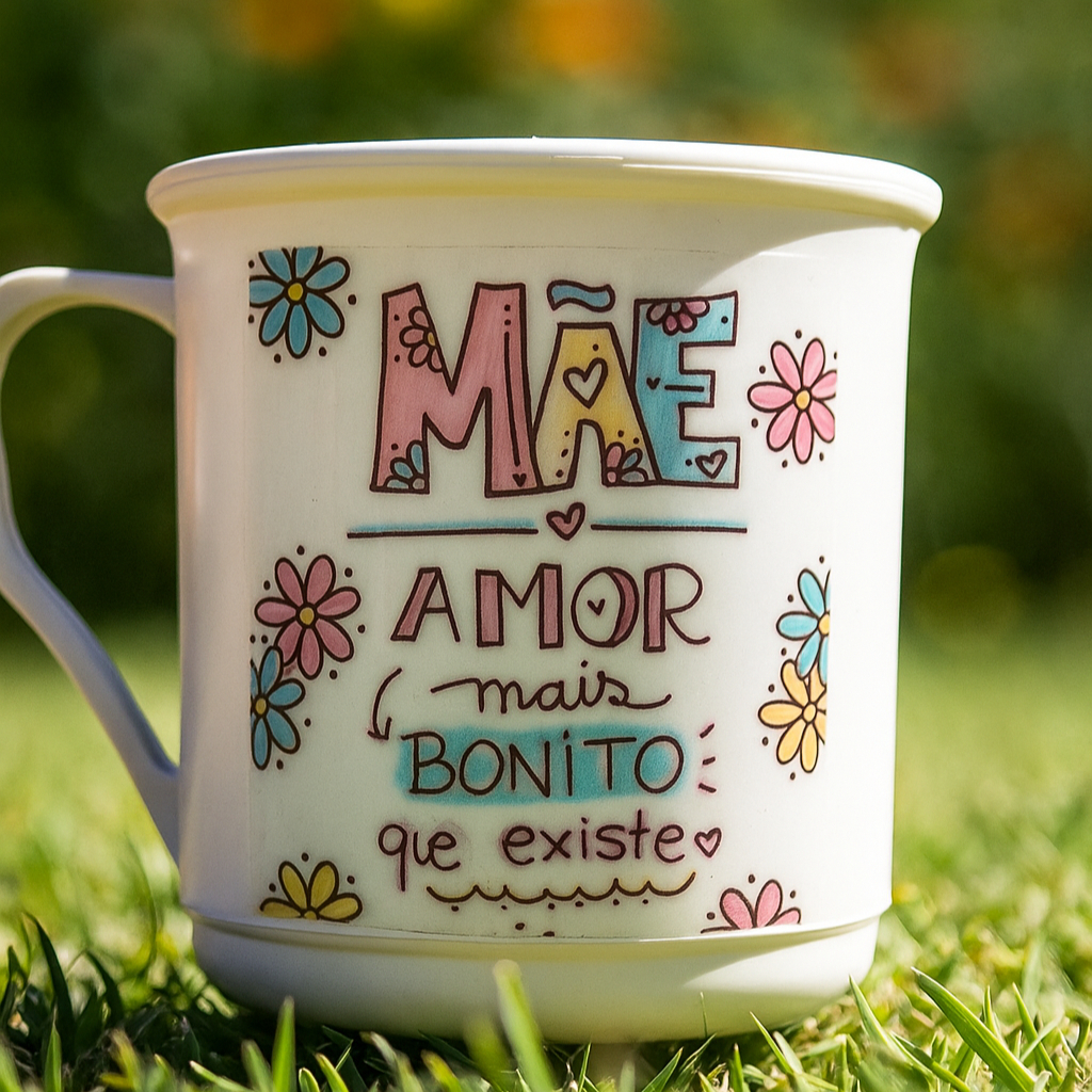 kit 20 Caneca decorada mãe amor mais bonito florida copo personalizado mimo presente envio...
