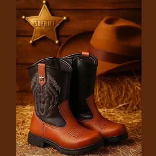 Bota Texana Infantil Menino Country Rodeio Confortável Fazenda Moda Estilo Promoção Antiderrapante em Oferta na Shopee