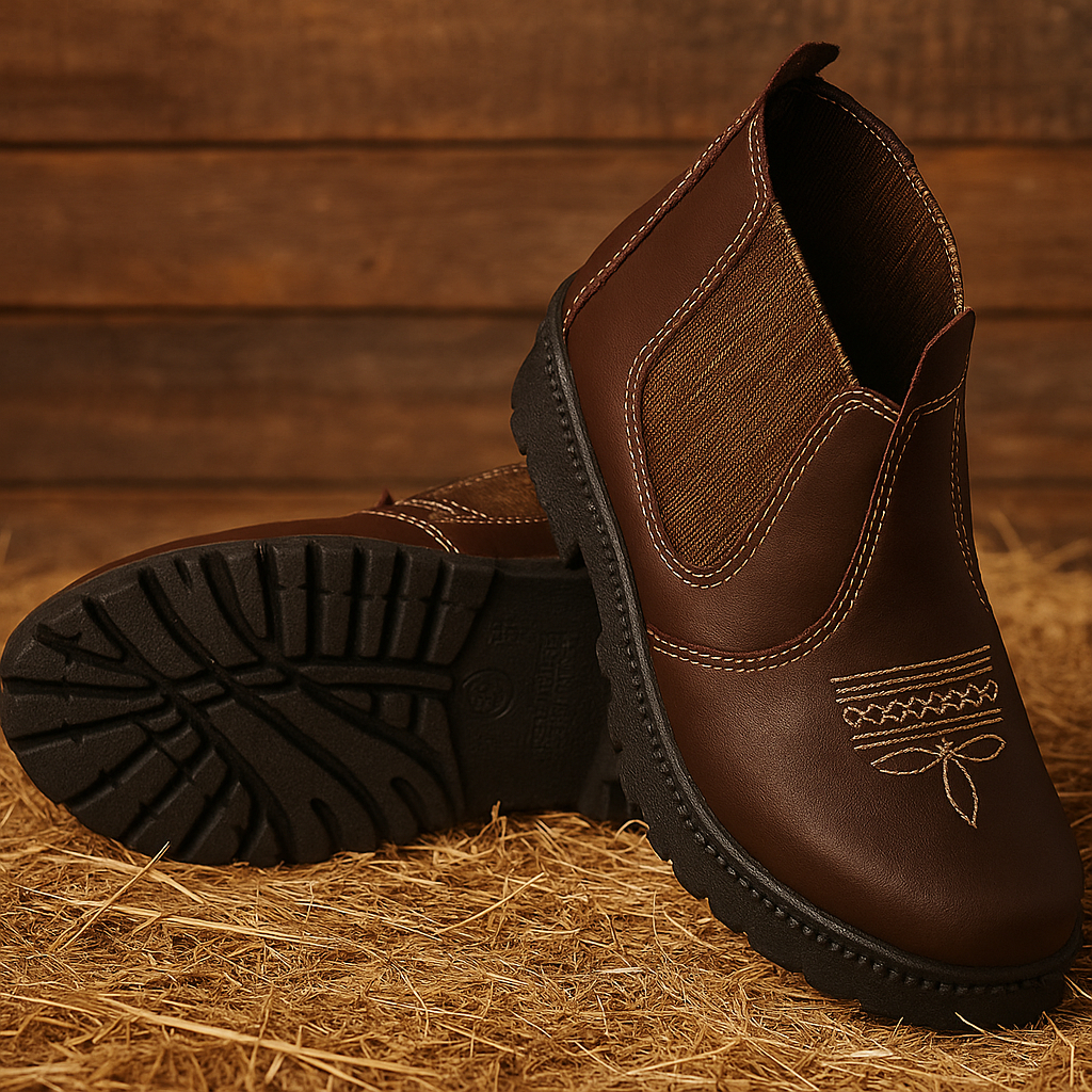 Bota Botina Jequinha Country Bebe Infantil Rodeio Menino Promoção Confortável Calce Fácil Elástico