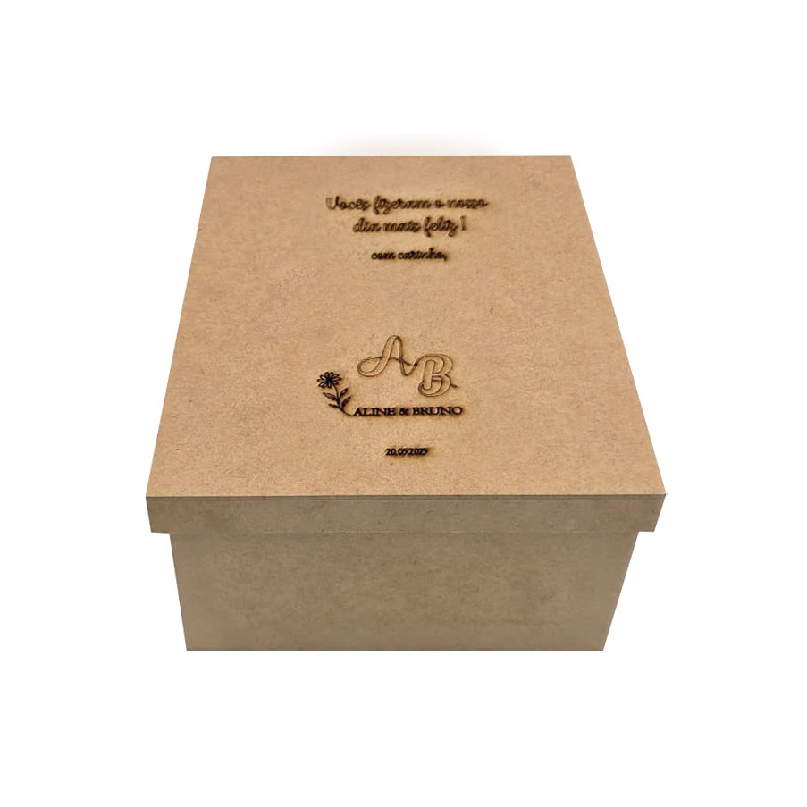 Kit 10 Caixas Com Tampa Em MDF Cru 22,5x18x10 Para Mini Espumante Chandon Baby E Taça Personalizado