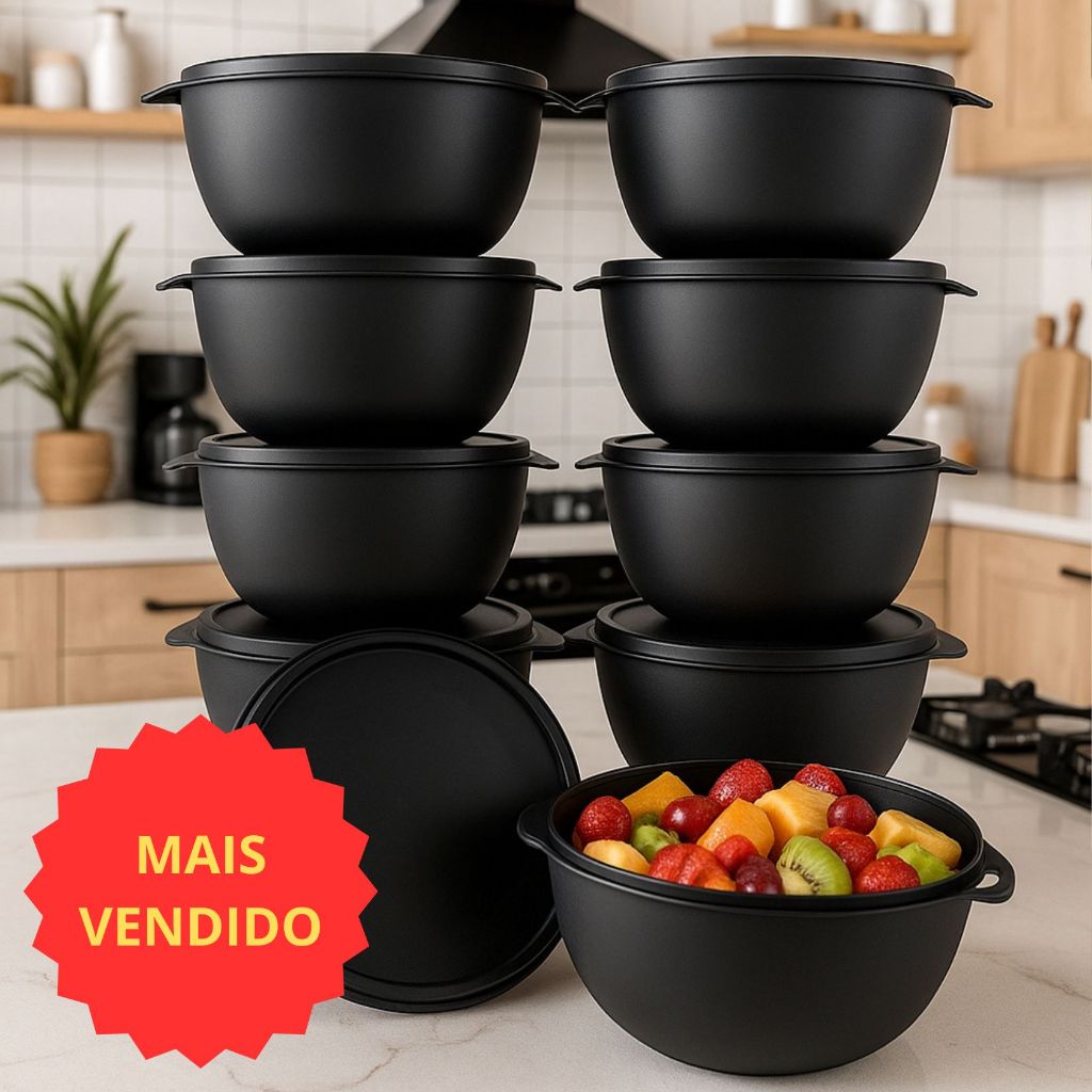 Kit Potes Plásticos 10 unidades BOWL Marmitas