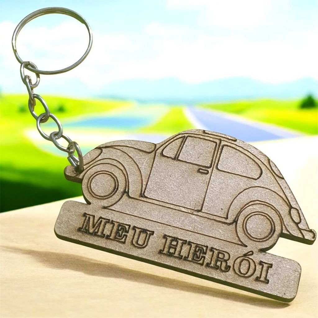 Kit 30 Chaveiros Fusca Carro Mdf Dia Dos Pais Lembrancinha 3mm Meu Heroi Festa Eventos