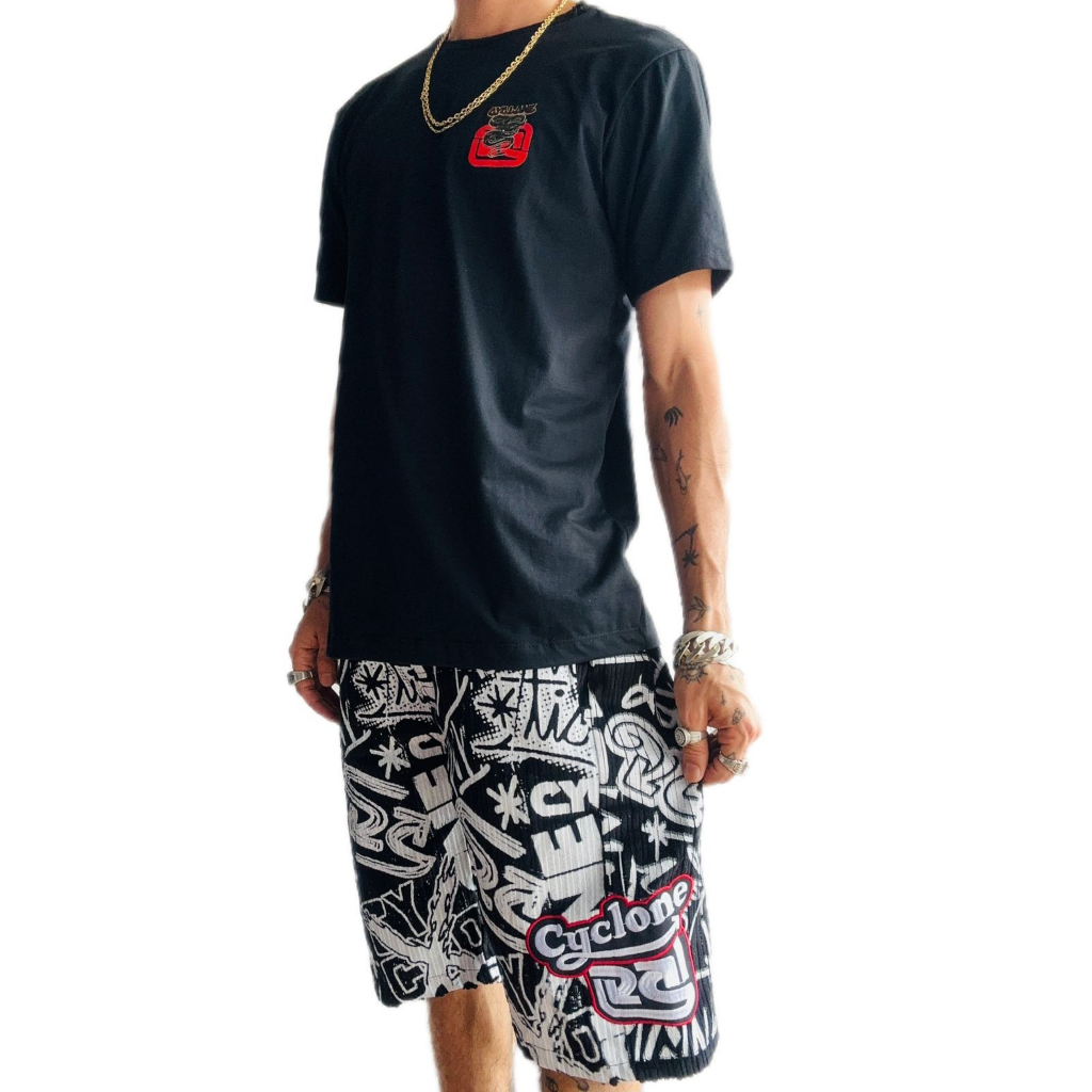 Bermuda Da Cyclone Veludo Carpa e Camiseta Algodão New