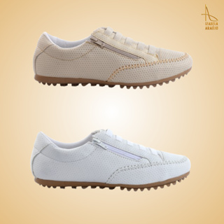 Kit 2 Pares Tênis Feminino Casual de Elástico e Zíper Lateral Leve e Confortável em Oferta na Shopee