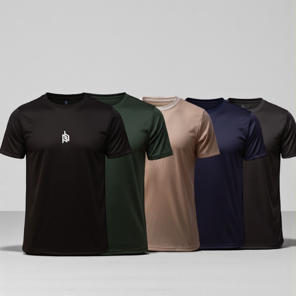 Kit 5 Camisetas Dry Fit Masculina Casual Treino Academia Esportes Exercícios Corrida