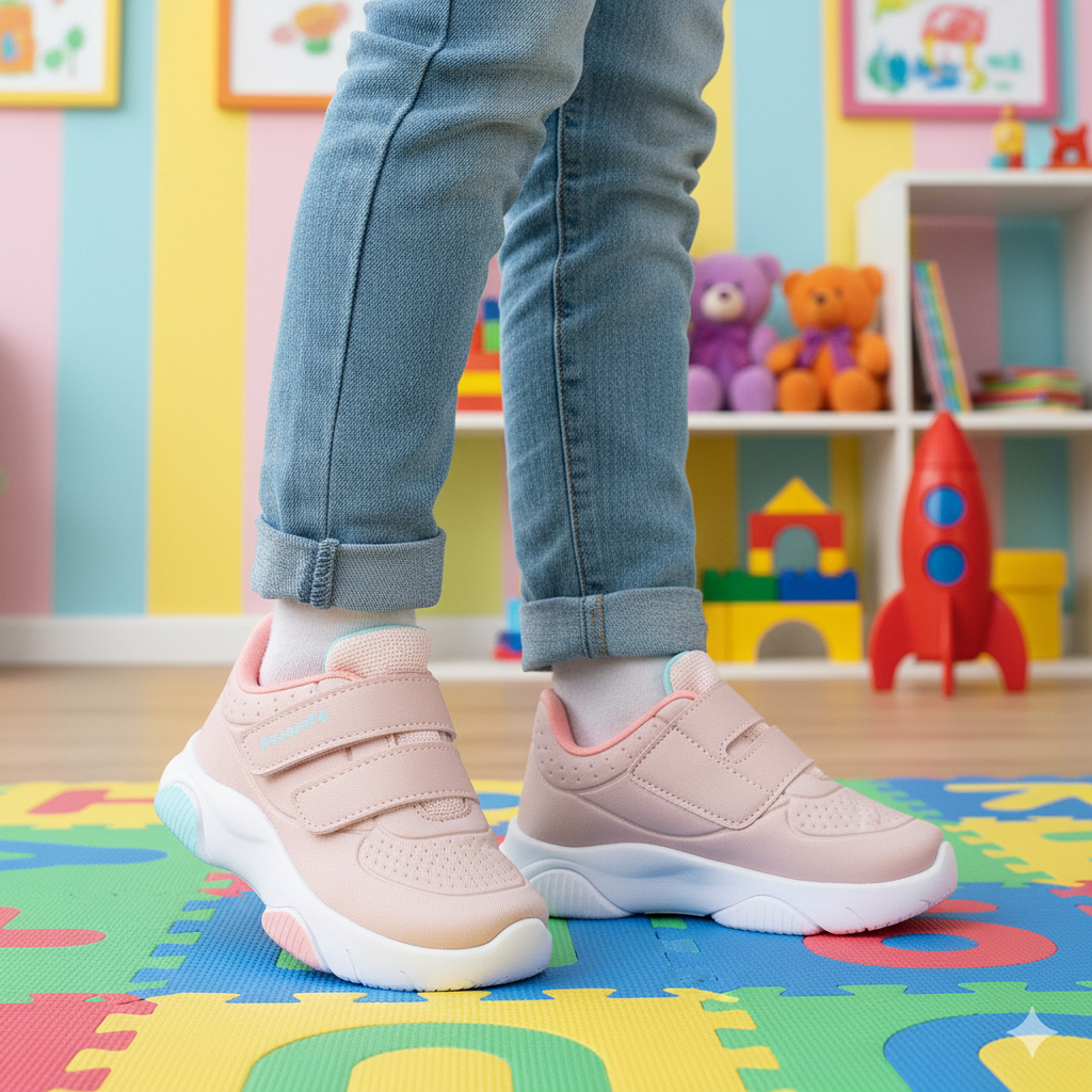 Tênis Infantil Menina Guty Pé com Pé Urbano Casual Confortável Macio Escolar Moda Calce Fácil Rosa