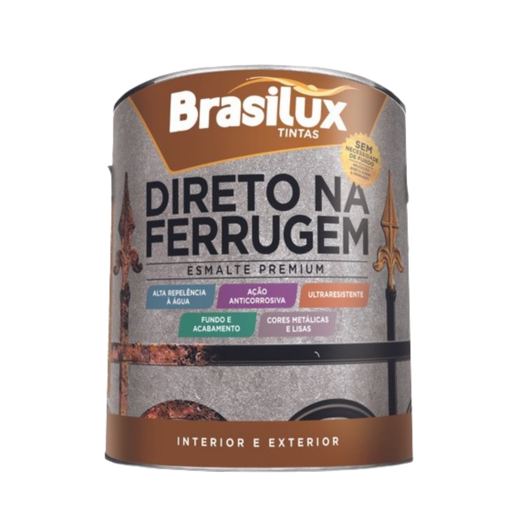 Tinta Esmalte Direto na Ferrugem 900ml Brasilux Várias Cores em Oferta na Shopee