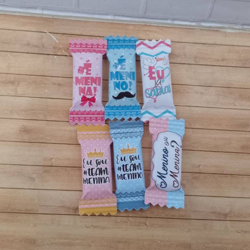 Balas Personalizadas Chá Revelação  Lembrancinha Menino ou Menina  Mimos  Festa 50 e 100 Unidades