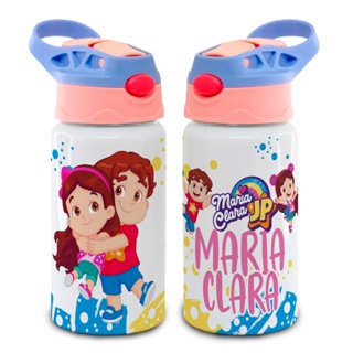 SQUEEZE GARRAFA MARIA CLARA E JP PRESENTE PERSONALIZADO COM NOME 500ML TÉRMICA ESCOLA em Oferta na Shopee