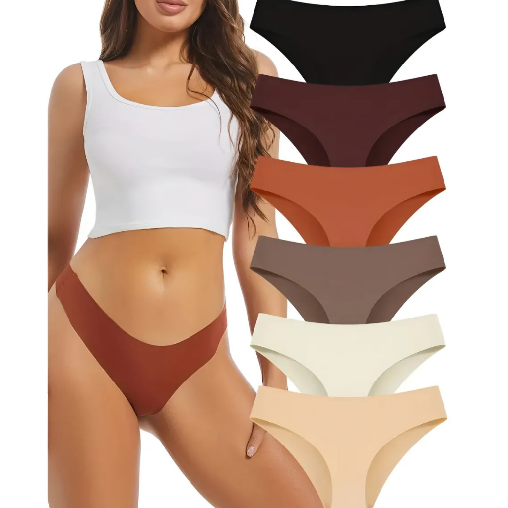 Kit Com 10 ou 5 ou 3 Calcinhas Tanga Premium Sem Costura De Microfibra Corte a laser de Poliamida em Oferta na Shopee