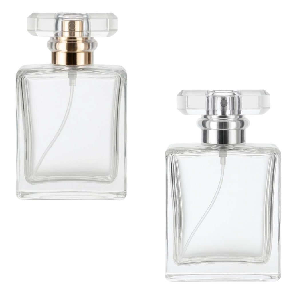 Frasco Porta Perfume 50ml em Vidro com Válvula Spray e Tampa Luxo Prata Dourada Moisily Diamante em Oferta na Shopee