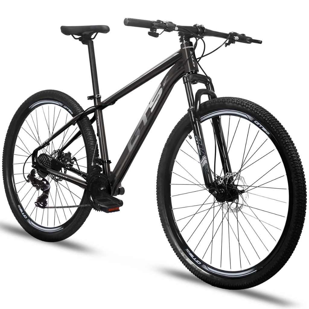 Bicicleta Aro 29 Gts Feel Fuzzi 27 Marchas Freios a Disco Hidráulico Suspensão Trava Câmbio Shimano