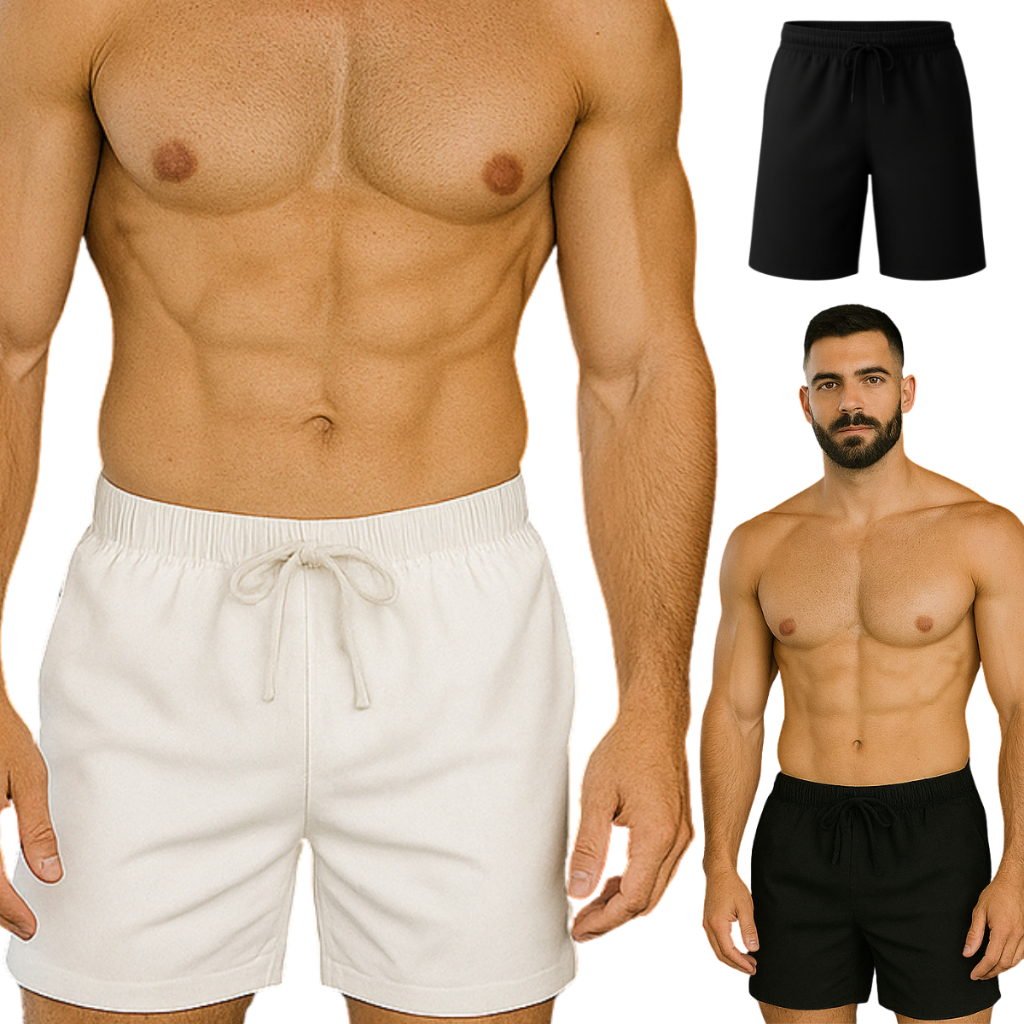 Short Praia Masculino Elastano Bermuda Academia Corrida Verão Treino Mauricinho