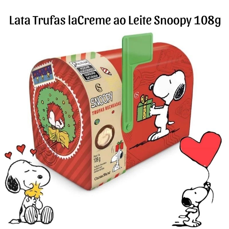 Lata Trufas laCreme ao Leite Snoopy 108g em Oferta na Shopee