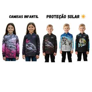 Camisa Camiseta (INFANTIL) Com Proteção Solar New Fisher em Oferta na Shopee