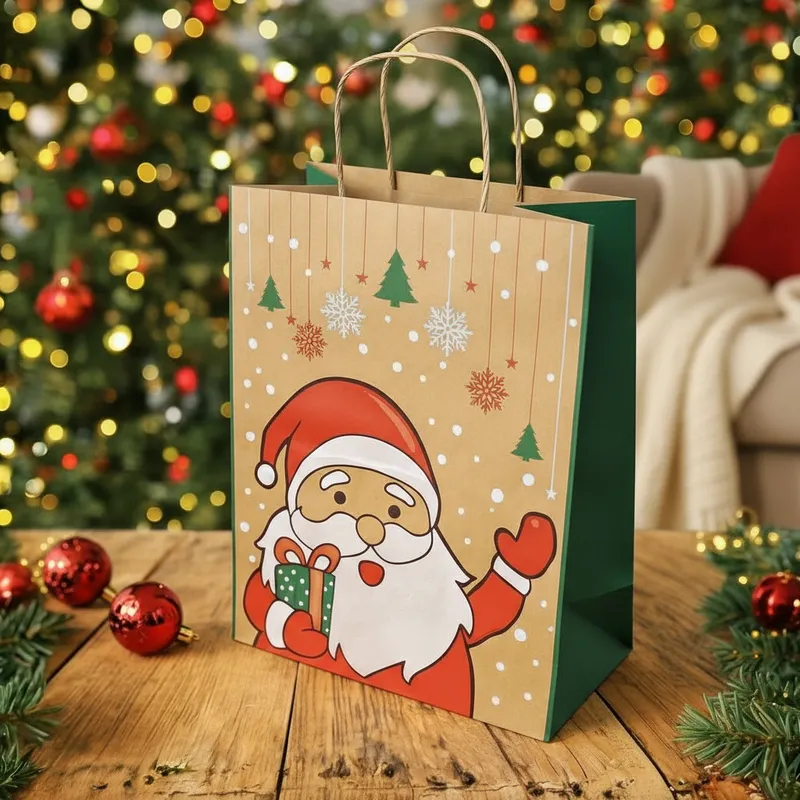 10 SACOLAS NATAL KRAFT SANTA CLAUS 23,5X17X31,5CM 2226 (LC) NATAL 2025 (CHOCO) · foto 2