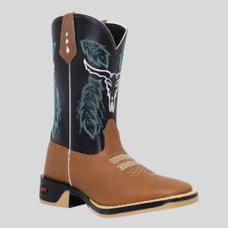 Bota Texana Masculina Sola Jump Leve e Confortável Bico Quadardo