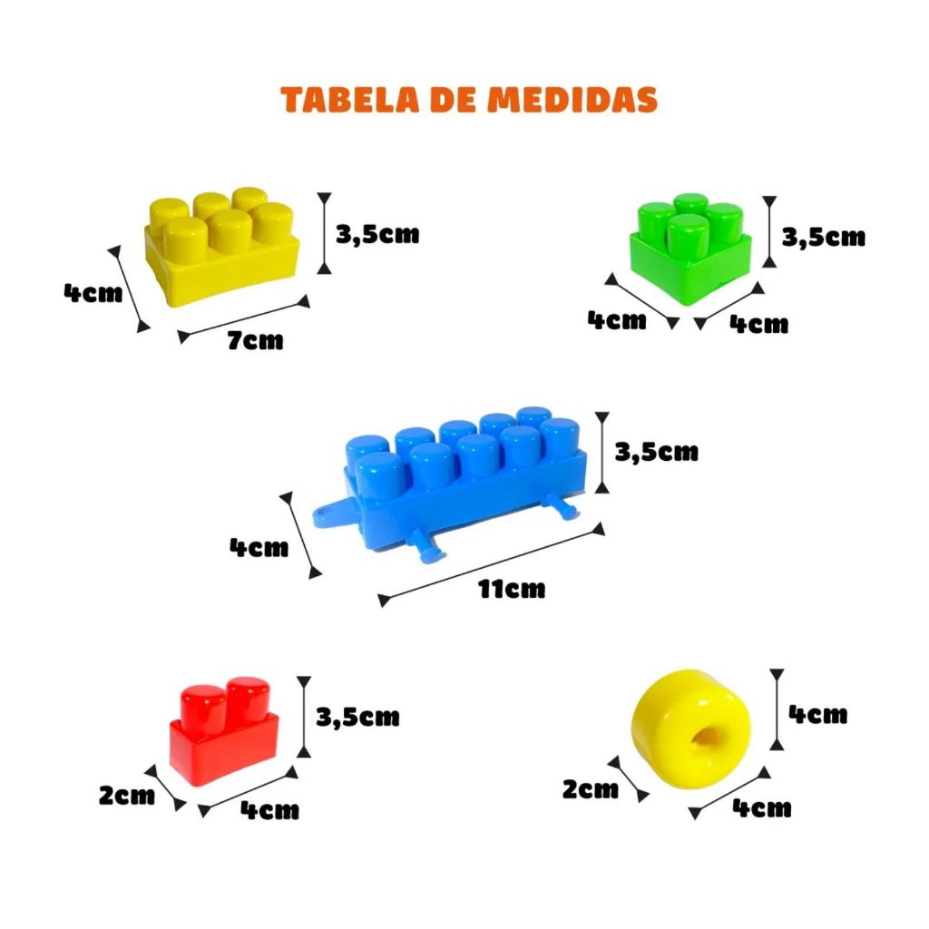 BRINQUEDO LEGO BLOCO DE MONTAR MONTE FACIL PEDAGOGICO ESCOLAR TIMPLAST