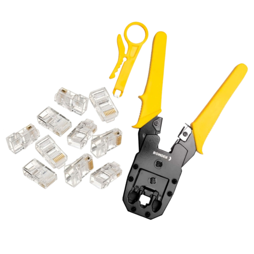Alicate de Crimpar RJ45/RJ12/RJ11 Internet Telefone Decapador Cabo Kit Plug RJ45