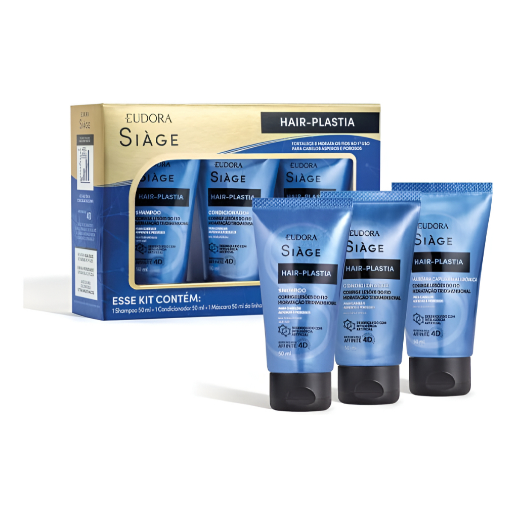 Eudora Siage Kit Shampoo + Condicionador + Máscara Hair Plastia