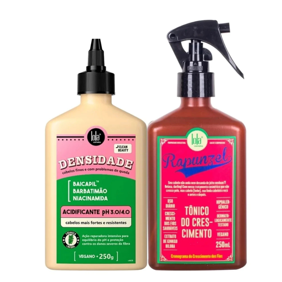 Kit Tônico de Crescimento Rapunzel e Acidificante Densidade - Lola Cosmetics