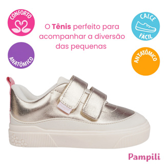 Tênis Infantil menina Pampili Feminino Yumi Clássico Fecho Duplo resistência térmica em Oferta na Shopee