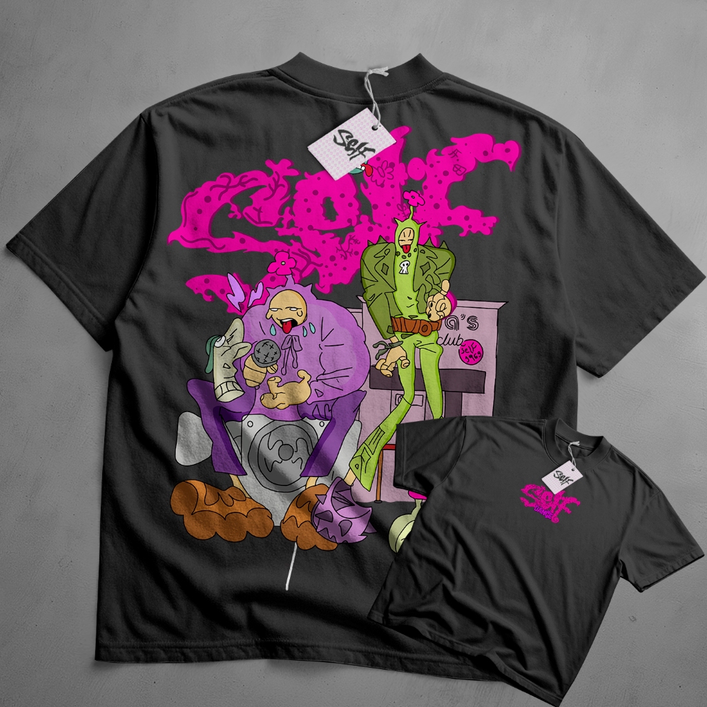 Camiseta Oversized Self Control Dance 1969 StreetWear Estampas Exclusivas Style Premium Carttoon