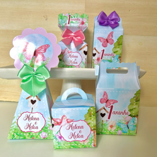 Kit Personalizados Jardim Encantado Borboletas para Festa Infantil Mimo/ Papelaria/ Caixinhas/ aniversário em Oferta na Shopee