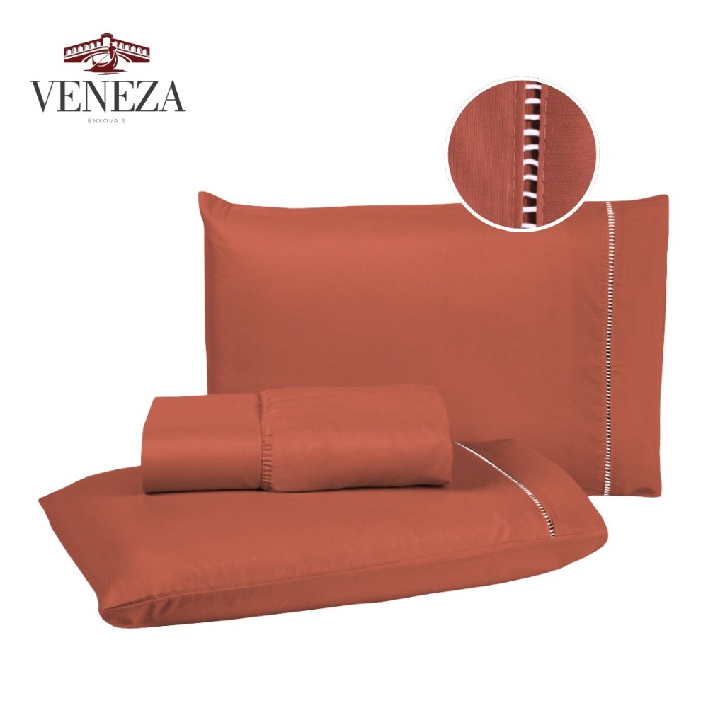 Jogo de Lençol 03 Peças 400 Fios Cama Solteiro Casal Padrão Queen e King Micropercal Ponto Palito em Oferta na Shopee