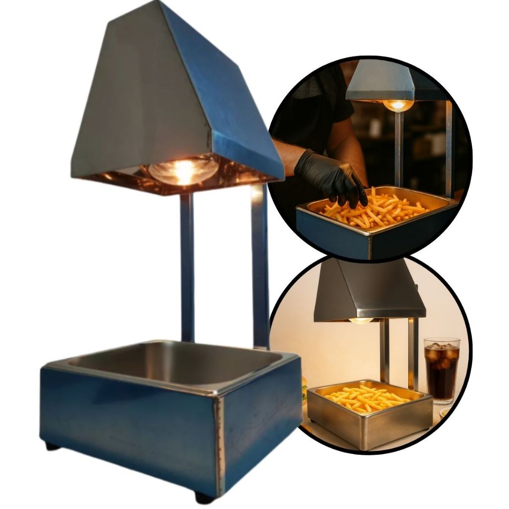 Conservador de Frituras Inox 5 Litros com Lâmpada 250W Ideal para Restaurante e Delivery Gomes Inox