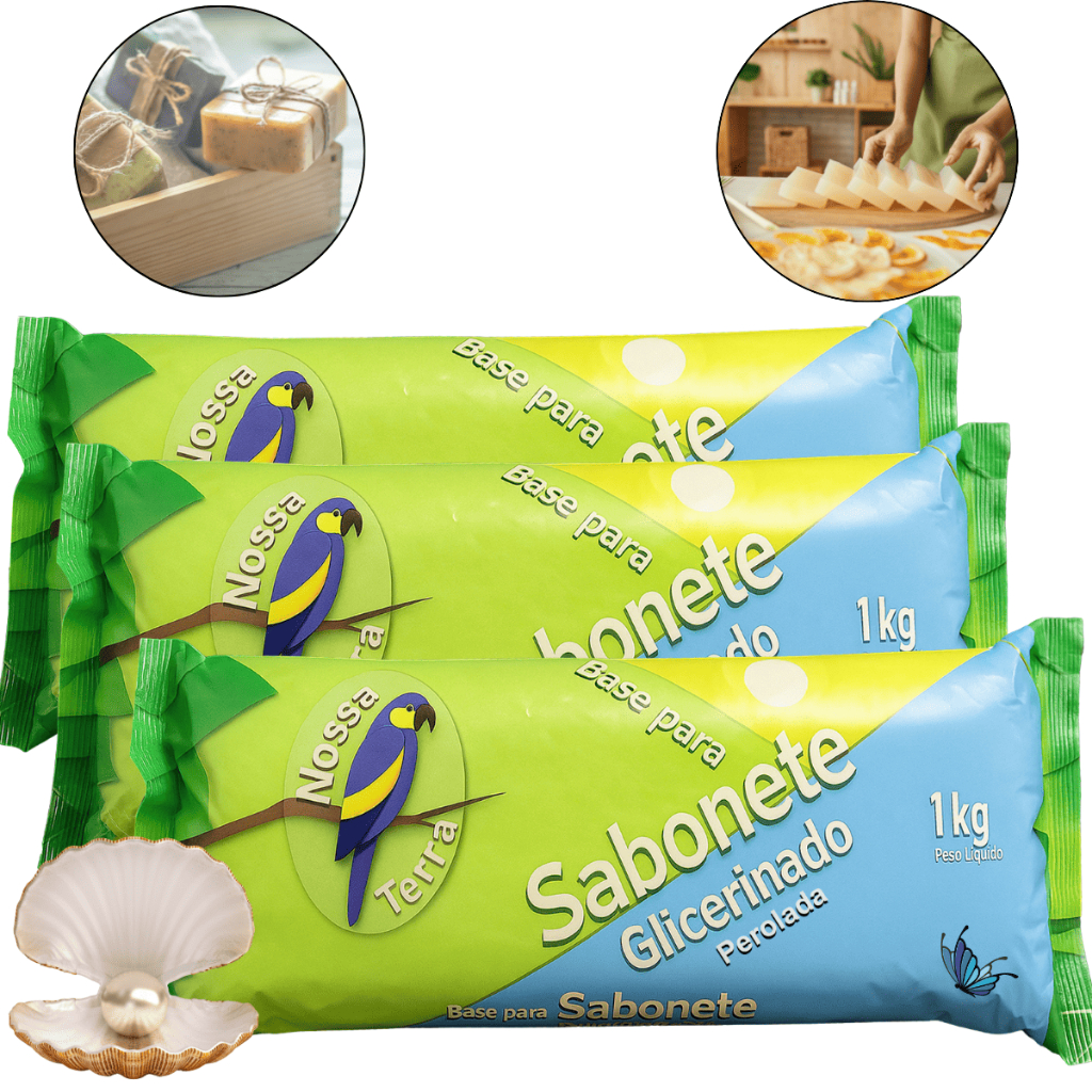 Base Glicerina Nova Formula Maximo De Espumas Kit com 3 unidades