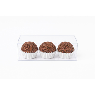 Caixas acetato 12x4x4 transparente cristal para 3 Brigadeiros e docinhos em geral em Oferta na Shopee