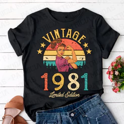 Camiseta, 100% Algodão, Estampa Vintage, Mulher Forte, 1981_..., P ao GG Casual Verao