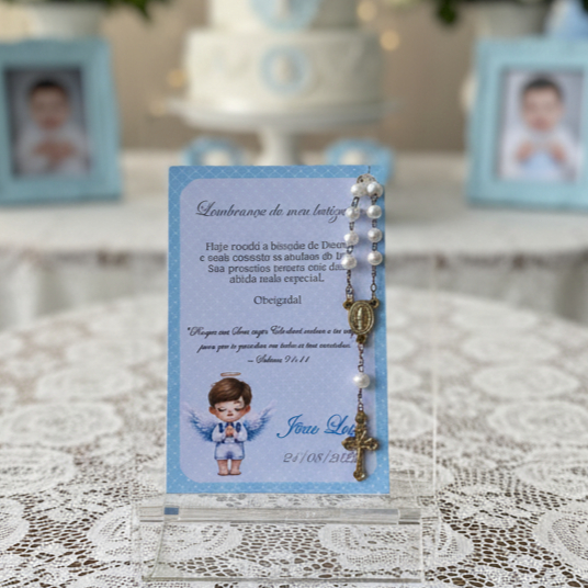 Cartão Lembrancinha de Batizado Personalizado SEM MINI TERÇO