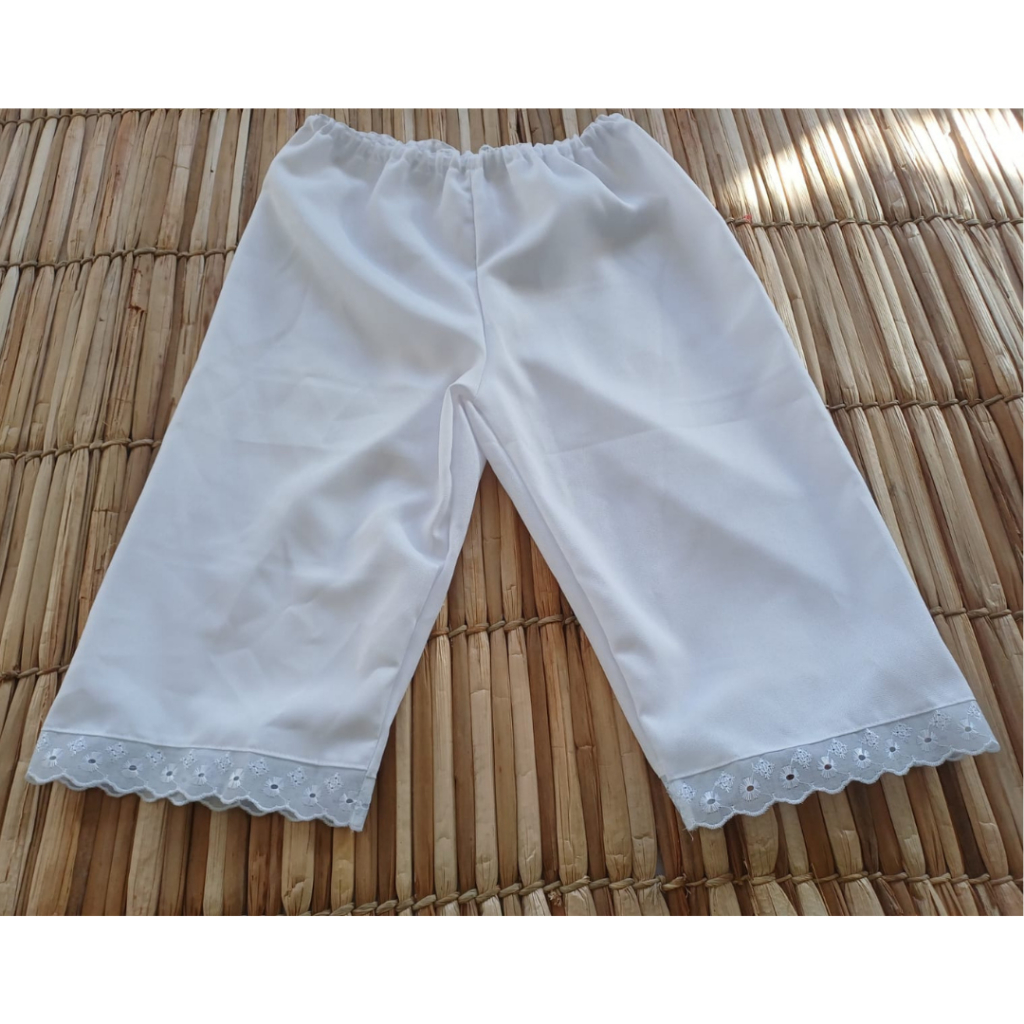 ROUPA RELIGIOSA CALÇOLU DE UMBANDA E CANDOMBLÉ BRANCO ROUPA DE RAÇÃO TECIDO OXFORD em Oferta na Shopee