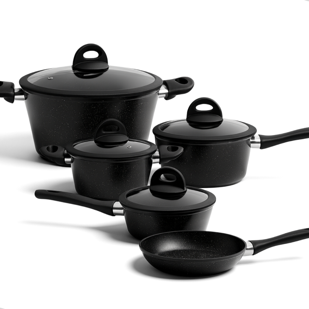 Imagem Jogo De Panela Antiaderente Indução Ceramica 5pcs Premium