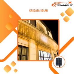 Cascata Leds Solar BQ 270 Leds Natal 08 Metros Decoração De Natal